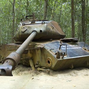 American tank in Cu Chi Tunnels