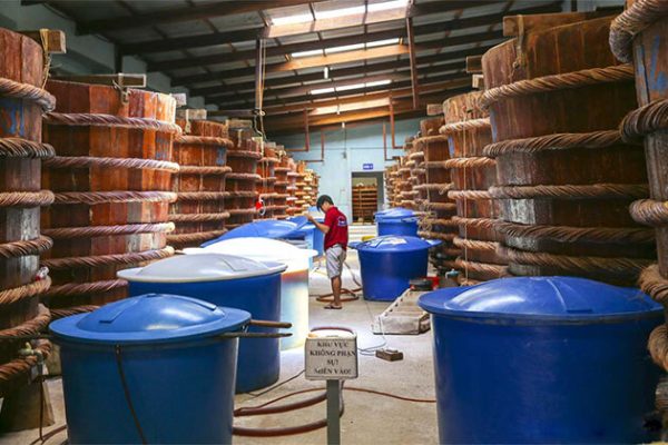 Fish sauce factory in South Vietnam