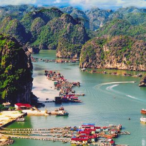 Panoramic view of Cat Ba Island