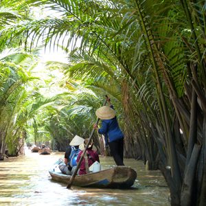 Sampan ride though Mekong Delta