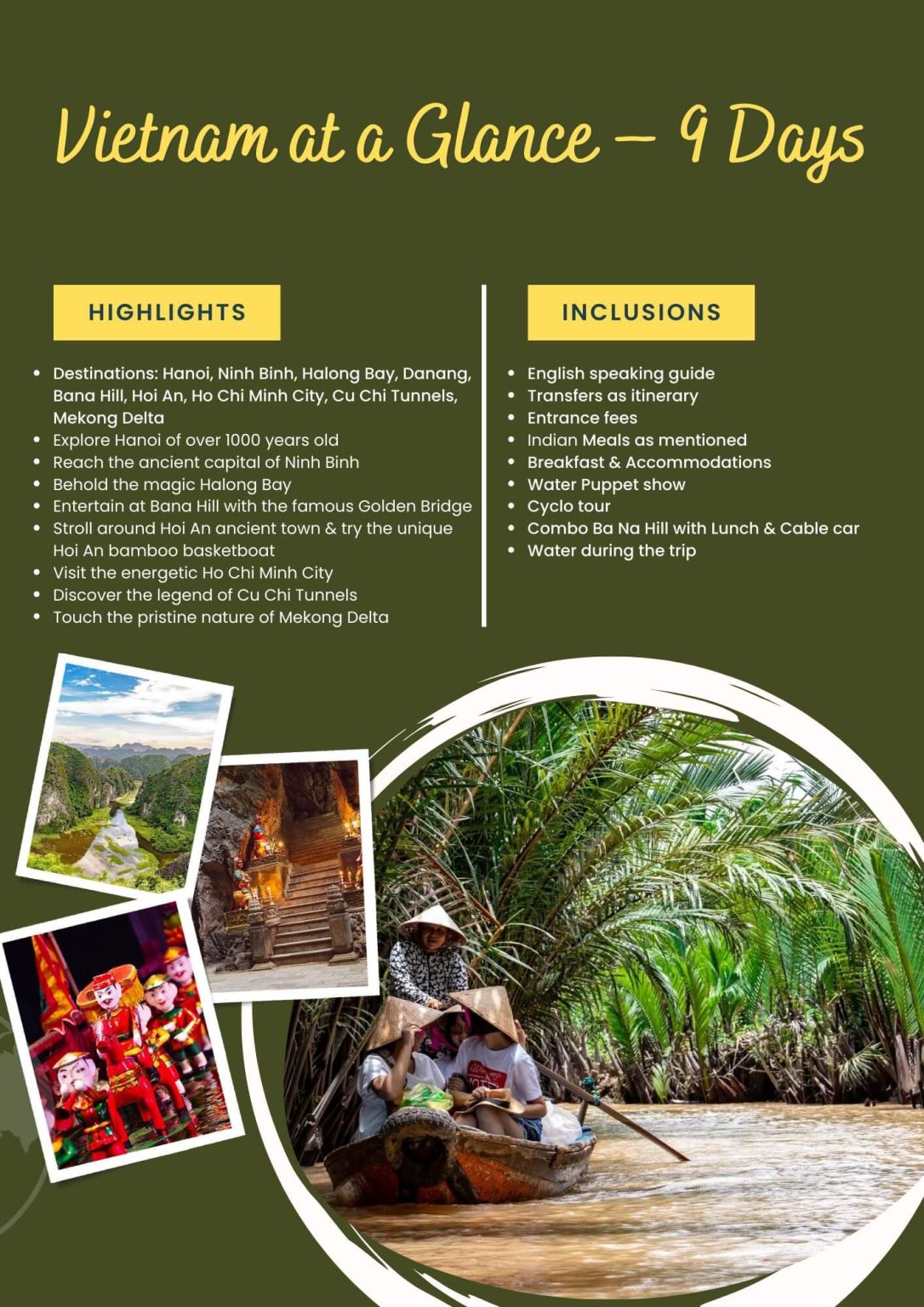 Vietnam at a Glance - 9 Days - Vietnam Holidays